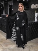 Костюм тройка, лонгслив, брюки палаццо, туника